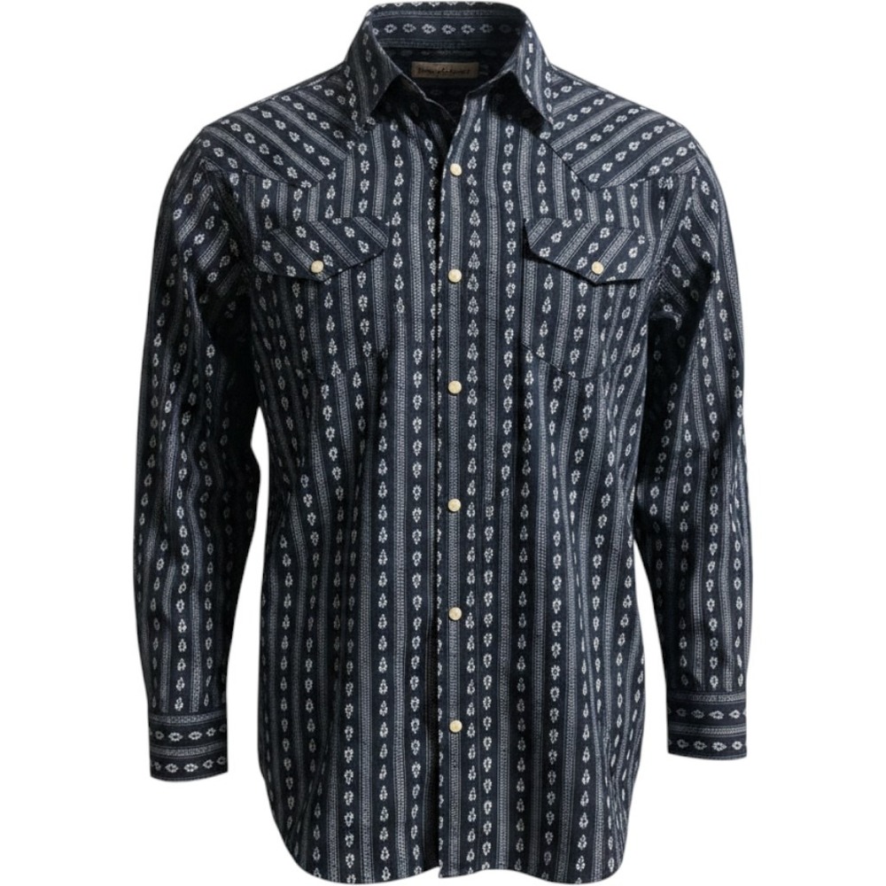 Gibson Trading Co. Navy Western Pearl Snap Shirt Men's Large